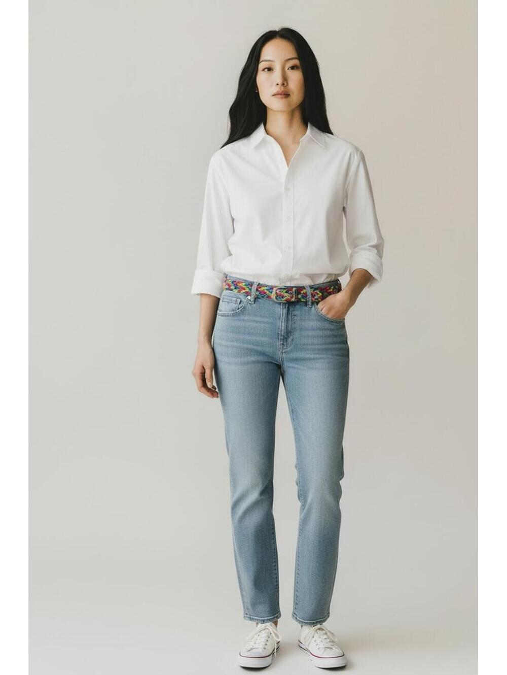 *FLAW* Banana Republic Light Wash, Mid-Rise, Straight Leg Jeans, Size 28 Petite